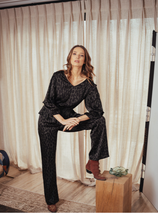 Cyan Olive Animal Dot Pant